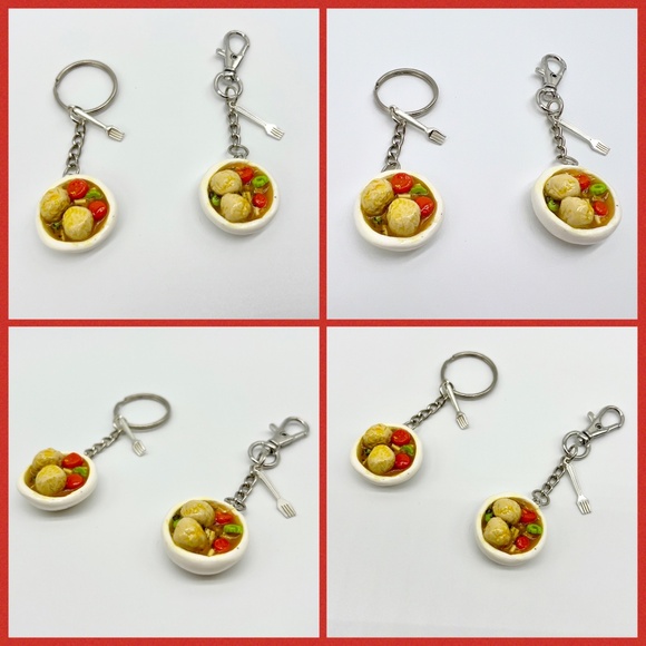 Soup Keychain or Bag Clip – Matzah Ball Soup or Chicken Noodle Soup – Mini Food - Picture 4 of 7